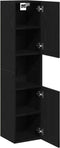 vidaXL - Badkamer - Wandkast - Zwart - Eiken - 30x30x130 - cm - Houtmateriaal