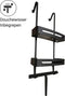 Andabo Doucherek - Hangend Doucherek - Inclusief Douchewisser - Badkamerrek - Badkamer Accessoires - Zonder Te Boren - RVS - 2 Laags - 73 CM* 32,5 CM* 12 CM* - Zwart
