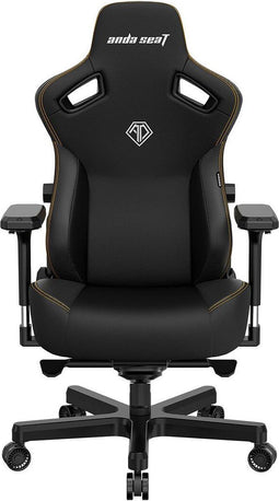 Andaseat Kaiser 3 XL Bentley Black Gaming stoel - ultieme gamestoel - ergonomische bureaustoel - schommelfunctie tot 165° - ruime zitting - goede ondersteuning van onderrug - magnetisch hoofdkussen - zwart