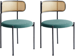 ANDOVER - Eetkamerstoel set van 2 - Groen - Metaal