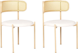 ANDOVER - Eetkamerstoel set van 2 - Lichtbruin - Metaal