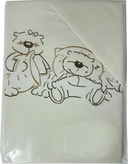 ANEL - dekbedovertrek met sloop - Beertjes - ecru - 100x135cm