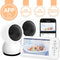 AngelTech Babyfoon Deluxe – Babyfoon Met 2 Camera's en App - Baby Monitor – Met 12.7cm Haarscherp HD Display & gratis App - Baby Camera