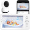 AngelTech Babyfoon Deluxe – Babyfoon Met Camera en App - Baby Monitor – Met 12.7cm Haarscherp HD Display & gratis App - Baby Camera