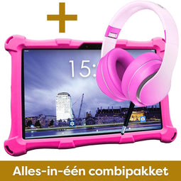 AngelTech Kinderpakket XL - Kindertablet XL + Kinderkoptelefoon - In Bol Sterrenreview 2024 - Combipakket - Roze