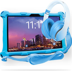 AngelTech Kinderpakket XL PRO II - Kindertablet XL PRO II + Kinderkoptelefoon – In Bol Sterrenreview 2024 - Vanaf 3 jaar - Combipakket - Blauw