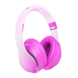 AngelTech Over Ear Kinderkoptelefoon – Hoofdtelefoon kinderen - Volume Begrensd – Draadloos – 20 Uur Speeltijd- Kinder Koptelefoon – Inclusief Audiodraad - Met Microfoon – Noise Cancelling – Roze of Blauw