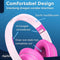 AngelTech Over Ear Kinderkoptelefoon – Hoofdtelefoon kinderen - Volume Begrensd – Draadloos – 20 Uur Speeltijd- Kinder Koptelefoon – Inclusief Audiodraad - Met Microfoon – Noise Cancelling – Roze of Blauw