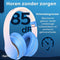 AngelTech Over Ear Kinderkoptelefoon – Hoofdtelefoon kinderen - Volume Begrensd – Draadloos – 20 Uur Speeltijd- Kinder Koptelefoon – Inclusief Audiodraad - Met Microfoon – Noise Cancelling – Blauw of Roze