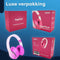 AngelTech Over Ear Kinderkoptelefoon – Hoofdtelefoon kinderen - Volume Begrensd – Draadloos – 20 Uur Speeltijd- Kinder Koptelefoon – Inclusief Audiodraad - Met Microfoon – Noise Cancelling – Roze of Blauw
