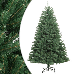 vidaXL - Kunstkerstboom - met - scharnieren - met - standaard - 120 - cm - groen