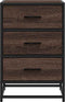 vidaXL - Nachtkastje - 40x34,5x60 - cm - bewerkt - hout&metaal - bruin - eikenkleur