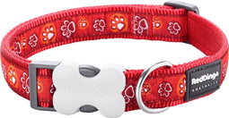 Animal Boulevard Dc-pi-re-20 - Hals- En Leibanden - Hond - Rd Halsband Paw Impressions Rood-m 20mmx31-47cm - Maat: M