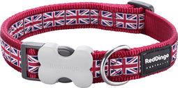 Animal Boulevard Dc-uk-re-20 - Hals- En Leibanden - Hond - Rd Halsband Union Jack Flag Rood-m 20mmx31-47cm - Maat: M