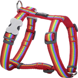 Animal Boulevard Dh-ra-re-15 - Hals- En Leibanden - Hond - Rd Harnas Rainbow Rood-s 15mm - Maat: S - 198840