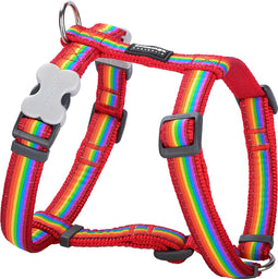 Animal Boulevard Dh-ra-re-20 - Hals- En Leibanden - Hond - Rd Harnas Rainbow Rood-m 20mm - Maat: M - 206068