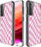 imoshion Hoesje Geschikt voor Samsung Galaxy S21 FE Hoesje Siliconen - imoshion Design hoesje - Roze / Retro Pink Check