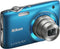 Nikon Coolpix S3100 - Compactcamera - 14 Megapixel - 5x zoom - Blauw