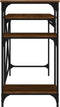 vidaXL - Bureau - met - schappen - 105x50x90 - bewerkt - hout - en - ijzer - bruineiken