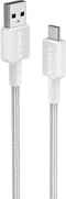 Anker 322 Gevlochten USB-A naar USB-C 15W Kabel 0.9M Wit