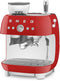 Smeg EGF03RDEU - Espressomachine met bonenmaler - 19 bar druk - Rood