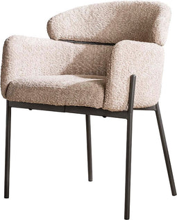 AnLi Style Armstoel boucle ronde rug - zandkleur