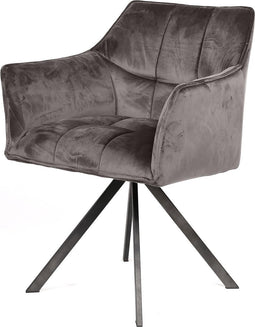 AnLi Style Armstoel raster draaibaar - antraciet velours