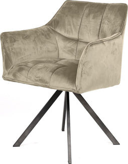 AnLi Style Armstoel raster draaibaar - champagne velours
