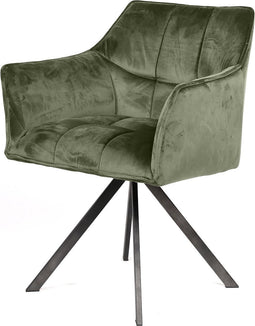 AnLi Style Armstoel raster draaibaar - groen velours