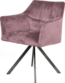 AnLi Style Armstoel raster draaibaar - roze velours