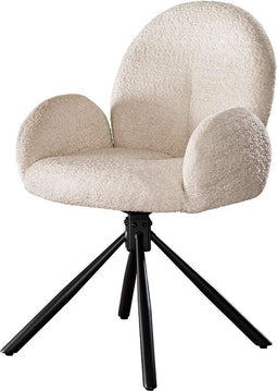 AnLi Style Armstoel rondo boucle Wit