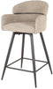 AnLi Style Barstoel draaibaar boucle ronde rug - Bouclé zandkleur