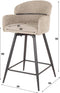 AnLi Style Barstoel draaibaar boucle ronde rug - Bouclé zandkleur