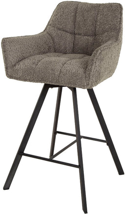 AnLi Style Barstoel raster draaibaar - Bouclé taupe