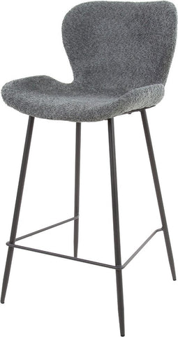 AnLi Style Barstoel ronde buis boucle grijs
