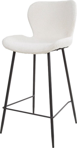 AnLi Style Barstoel ronde buis boucle wit