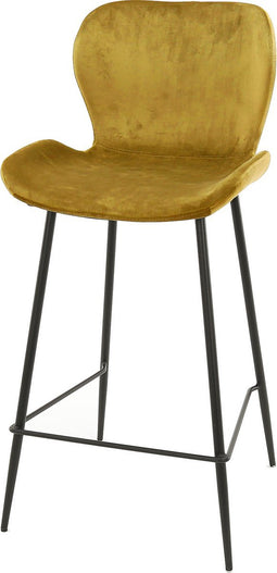 AnLi Style Barstoel velvet ronde buis - Goudkleurig velours