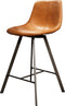 AnLi Style Barstoel zig-zag plat frame - Saddle PU cowhide bruin