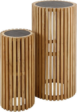 AnLi Style Bloemenzuil set/2 slate round