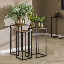 AnLi Style Bloemenzuil set/3 iron metallic