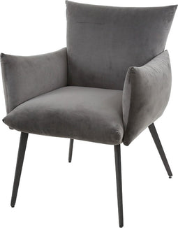 AnLi Style Eetkamerfauteuil Lobby - Antraciet Velours