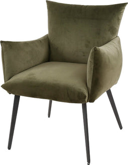 AnLi Style Eetkamerfauteuil Lobby Groen Velours