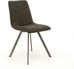 AnLi Style Eetkamerstoel gestreept plat frame Antraciet