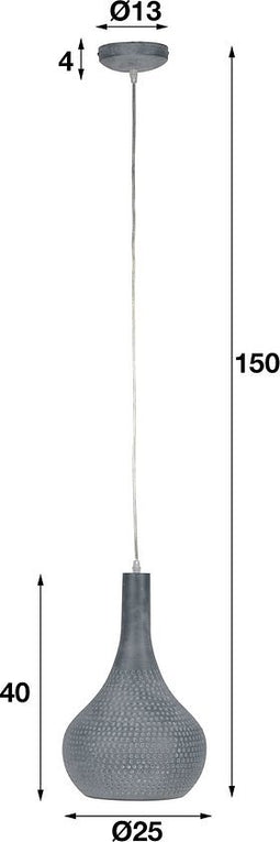 AnLi Style Hanglamp 1x industry concrete kegel