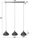 AnLi Style Hanglamp 3xØ32 punch trechter