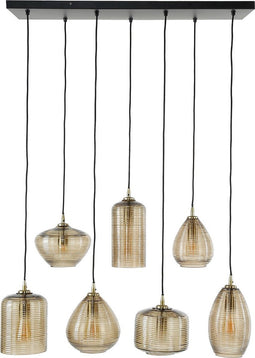 AnLi Style Hanglamp 4+3 stripe glass horizontal