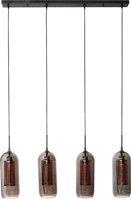 AnLi Style Hanglamp 4L smoke glas-geperforeerd staal