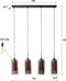 AnLi Style Hanglamp 4L smoke glas-geperforeerd staal