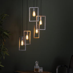 AnLi-Style Hanglamp 5L framed getrapt