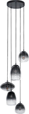 AnLi Style Hanglamp 5L getrapt mix glass shaded